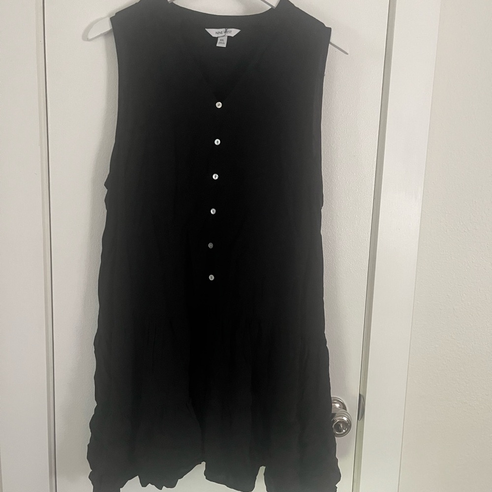 Nine West Black Sleeveless Mini Dress